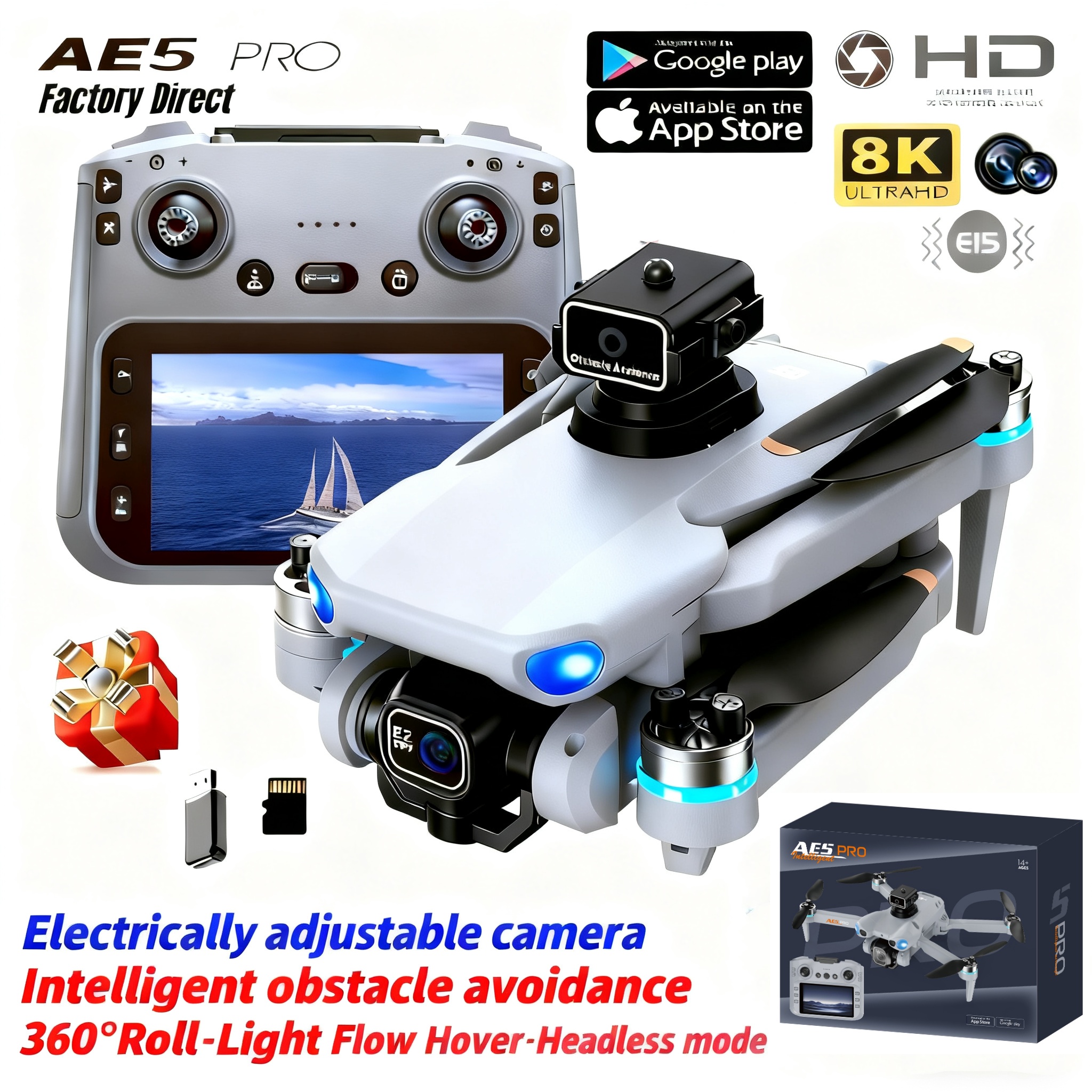2026 New AE5 Pro Drone 8K HD 4 - Drone Gimbal 2 Axis 评论和价格